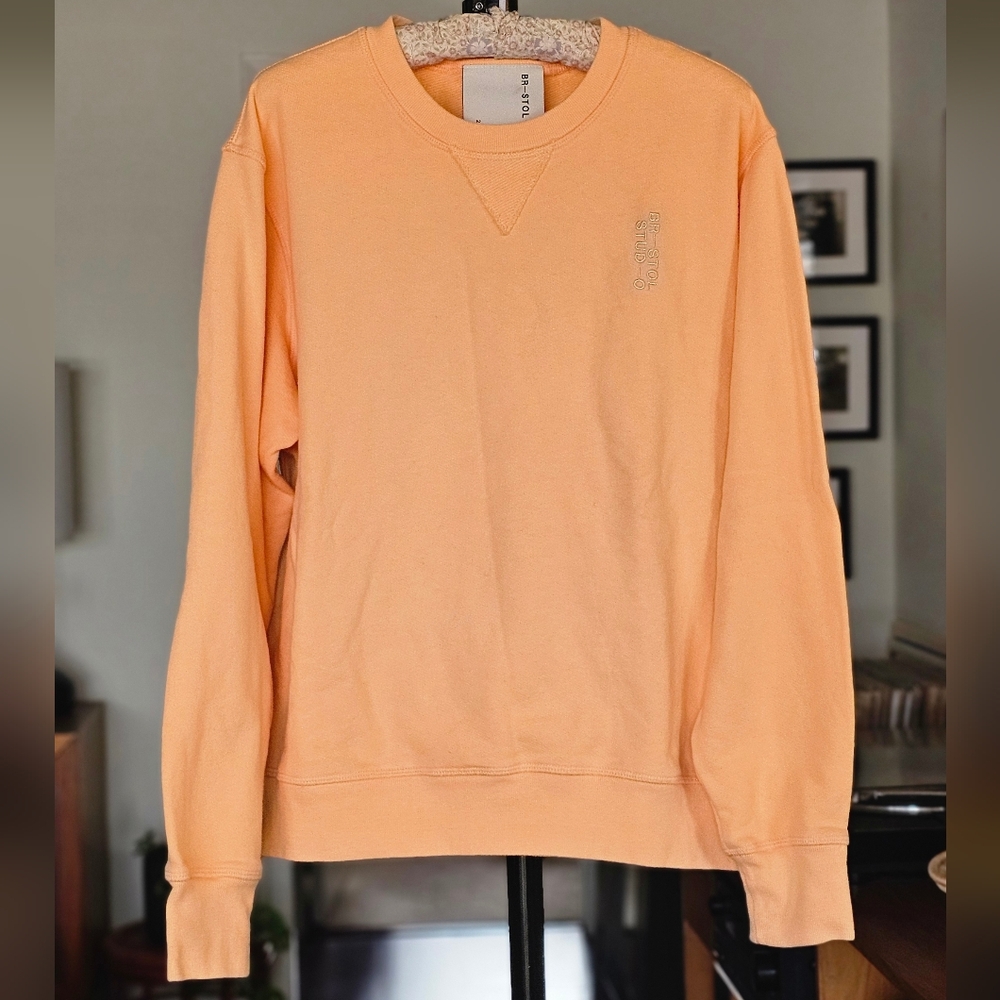 Bristol Studio Signature Logo Crewneck Pullover Men's Size M Peach